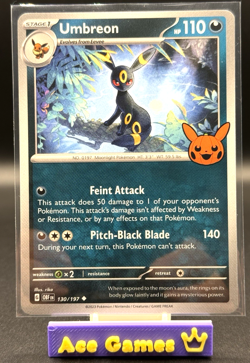 Umbreon 130/197 Trick or Trade Halloween Non Holo Pokemon Card Uncommon - Image 1