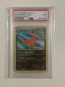 PSA 9 MINT Dragonite 5/20 Dragon Vault Holo Pokemon Card - Image 1