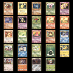 Vintage Pokemon Card Lot 24 Cards Damaged Heavy Play Pikachu Charmander Alakazam - Image 1