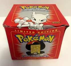 Pokemon 23K Gold Plated Trading Card Blue Mewtwo 1999 Burger King Sealed W/COA - Image 2
