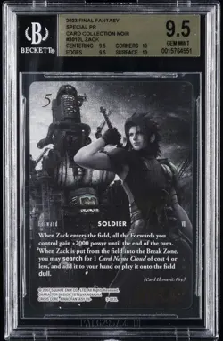 2023 FINAL FANTASY SPECIAL PR CARD COLLECTION NOIR #3012L ZACK BGS 9.5 - Image 1
