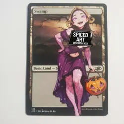 MTG Altered Art Card - Halloween Girl Spiced - Swamp - Magic the Gathering - Image 1