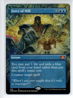 Force of Will Borderless Foil #418 | DMR Dominaria Remastered | MTG NM - Image 1