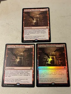 3 x mtg Weapons Manufacturing, 1 is foil, Edge of Eternities, unplayed - Image 1