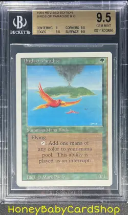 MTG 3rd Edition Revised 1994 Birds of Paradise BGS 9.5 GEM MINT Old School 93/94 - Image 1