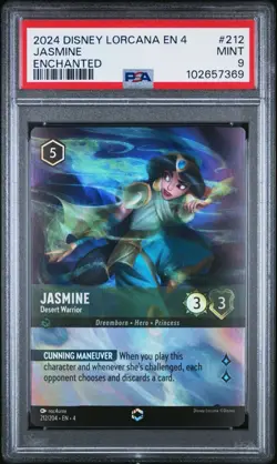 Lorcana Ursula's Return Jasmine Desert Warrior Enchanted 212 PSA 9 Mint - Image 1