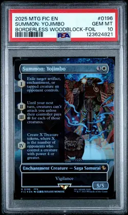 4821 Summon: Yojimbo 2025 MTG Final Fantasy FIC #196 Woodblock Foil PSA 10 - Image 1