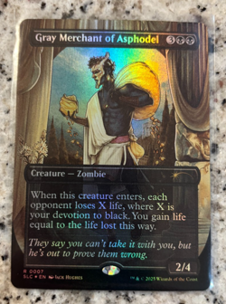 Magic the Gathering Secret Lair Encyclopedia Gray Merchant of Asphodel FOIL MTG - Image 1