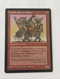 GOBLIN SWINE-RIDER MISPRINT - Small Ink Spot Missing - MTG Magic the Gathering - Image 1