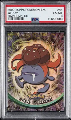 1999 TOPPS POKEMON TV RAINBOW FOIL #44 GLOOM PSA 6 - Image 1