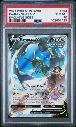 Pokemon Evolving Skies Rayquaza V 194/203 PSA 10 Gem Mint - Image 1