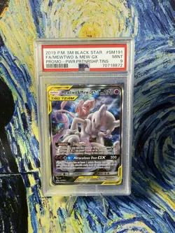 Mewtwo & Mew GX Tag Team Card #SM191 2019 Pokemon PSA 9 Mint. - Image 1