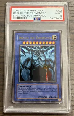 Yu-Gi-Oh! Game Boy Advance Secret Rare Obelisk the Tormentor GBI-002 PSA 6 - Image 1