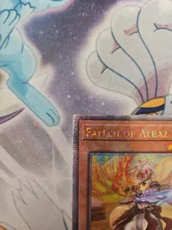 Yu-Gi-Oh Card RA04-EN034 Fallen of Albaz (Alt Art) Quarter Century Secret Rare. - Image 2