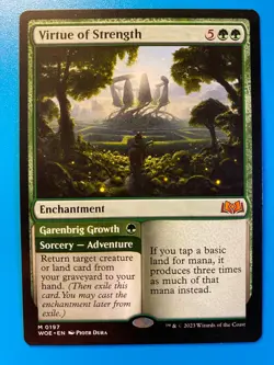MTG 1x Virtue of Strength # 197 Wilds of Eldraine Magic the Gathering Card x1 NM - Image 1