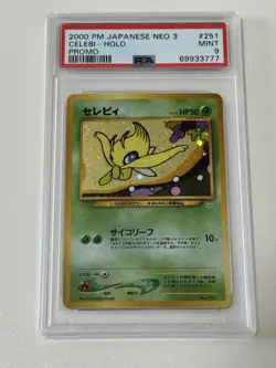 2000 PSA 9 MINT Pokemon Card Japanese Neo 3 Celebi Promo No. 251 Holo - Image 1