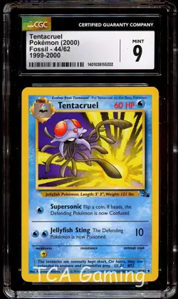 CGC 9 MINT Tentacruel 44/62 1999-2000 (RED LOGO) Pokemon Card 202 - Image 1