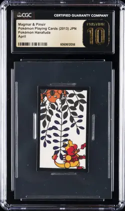 2013 POKEMON PLAYING CARDS POKEMON HANAFUDA APRIL MAGMAR PINSIR CGC 10 PRISTINE - Image 1