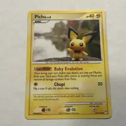 Pichu 93/123 Non Holo Pokemon Card 2007 Mysterious Treasures LP - Image 4