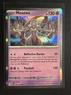 Pokemon Mewtwo 150/165 Scarlet & Violet 151 SV Holo Rare TCG Card NM - Image 1