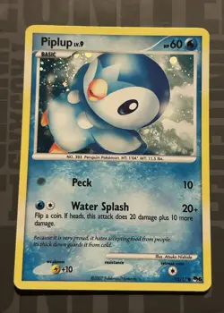 Piplup 15/17 Pop Series 6 Pokemon Card Holo 2007 - Image 1