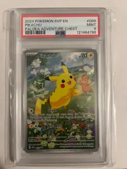 PSA 9 Pikachu Black Star Promo 88 Paldea Adventures Chest Pokemon Card NM/M TCG - Image 2