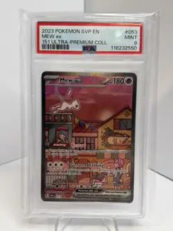 Pokemon TCG 2023 Ultra Premium Collection Mew EX Promo Card #53 PSA 9 Mint - Image 1