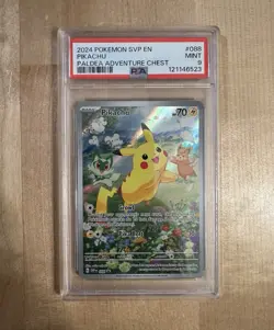 PSA 9 Pikachu Black Star Promo 88 Paldea Adventures Chest Pokemon Card NM/M TCG - Image 1