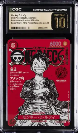 2025 ONE PIECE JAPANESE PROMO CARDS #ST21-014 MONKEY D. LUFFY CGC 10 PRISTINE - Image 1