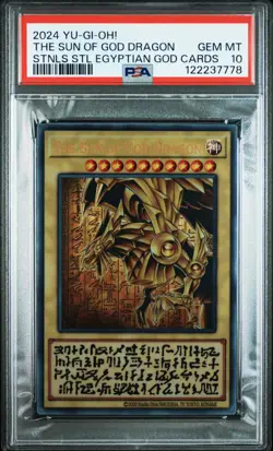 2024 YU-GI-OH! STAINLESS STEEL EGYPTIAN GOD CARDS THE SUN OF GOD DRAGON PSA 10 - Image 1