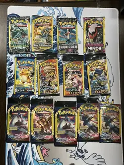 🔥 Pokemon Booster 3 Card Mini Pack Sealed lot - Cosmic Eclipse Celestial Storm+ - Image 1