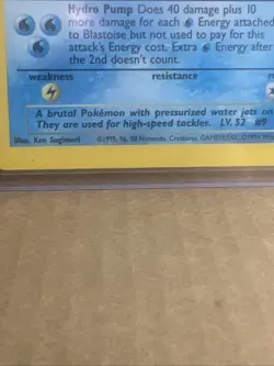 Pokemon TCG Blastoise Holo Card Base Set 2/102 1995 #1 - Image 3