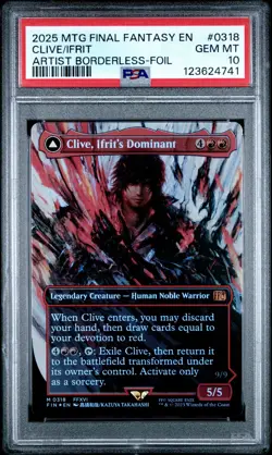 4741 Clive Ifrit Dominant 2025 MTG Final Fantasy #0318 Artist Foil PSA 10 - Image 1