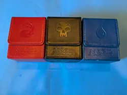 Magic the Gathering Ultra Pro Alcove Flip Deck Boxes - Set of 3 (Black/Red/Blue) - Image 1