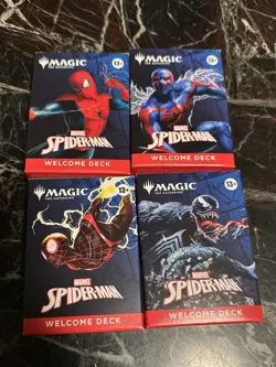 SDCC 2025 Magic The Gathering x Spider-Man Black White Blue Green Deck Set (4) - Image 1