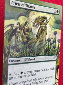 MTG 1X Priest of Titania X1 Commander 2014 (Altered hand Painted Art) Magic - Image 3