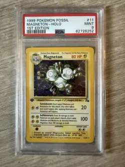 Pokemon TCG Magneton Fossil Holo Rare First Edition 11 / 62 PSA 9** MINT** - Image 1