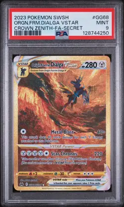 ORIGIN FORME DIALGA VSTAR Pokemon SWSH Crown Zenith Full Art Secret #GG68 PSA 9 - Image 1
