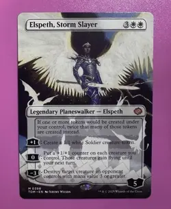 MTG Elspeth Storm Slayer TDM NM Mythic Legendary Planeswalker 398 Borderless - Image 1