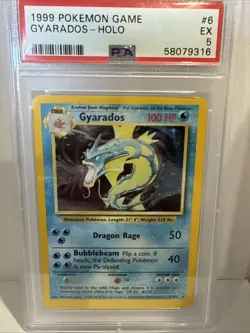 1999 POKEMON BASE SET UNLIMITED #6 GYARADOS-HOLO PSA 5 - Image 1