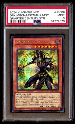 PSA 9 Mint Dark Magician the Magician of Black Magic INFO-JP006 Secret Japanese - Image 1