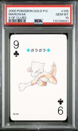 PSA 10 2000 POKEMON GOLD P/C MAROWAK 9 OF CLUBS #105 GEM MT 10 - Image 1