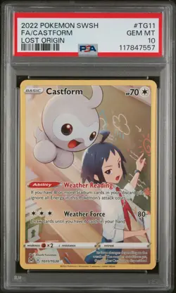 2022 POKEMON SWORD & SHIELD LOST ORIGIN #TG11 FULL ART/CASTFORM PSA 10 - Image 1
