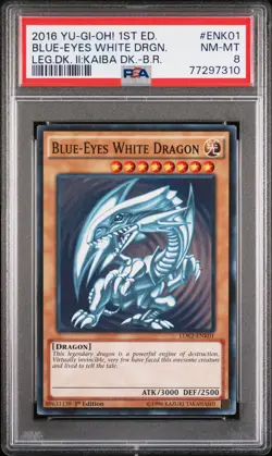 2016 YU-GI-OH! LEGEND DECK II #ENK01 BLUE-EYES WHITE DRAGON PSA 8 - Image 1