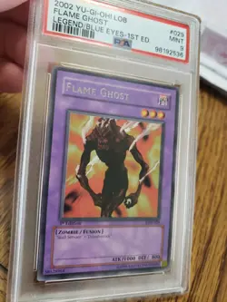 2002 Yu-Gi-Oh! LOB-029 Flame Ghost Legend of Blue Eyes 1st Ed. Rare PSA Mint 9 - Image 2