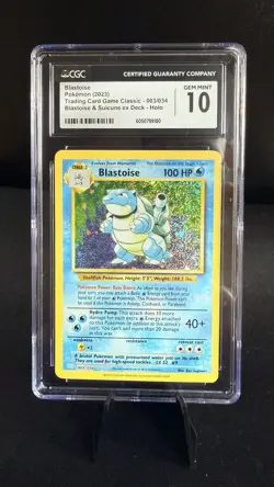 CGC 10 English Blastoise 003/034 Trading Card Game Classic Holo - Image 1