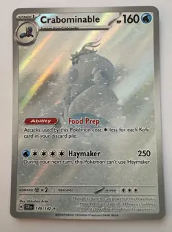 Crabominable 149/142 Stellar Crown Illustration Rare Holo Pokemon Card TCG NM - Image 1
