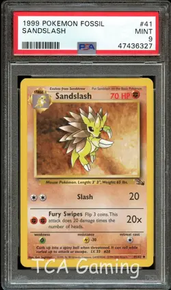 PSA 9 MINT Sandslash 41/62 1999-2000 (Red Logo) Pokemon Card 327 - Image 1