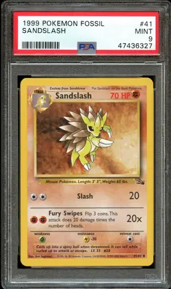 PSA 9 MINT Sandslash 41/62 1999-2000 (Red Logo) Pokemon Card 327 - Image 2