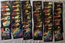 Pokemon Black Foil Fan Art Rainbow Cards Lot Of 55 - Image 1